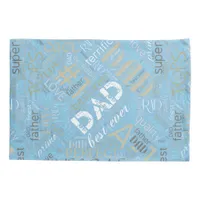 Best Ever Dad Word Cloud Blue ID263 Pillow Case