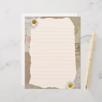 Brown Beige Vintage Scrapbook Lined Notes Letterhead