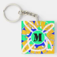 Graffiti Street Art Modern Teenage Boy Monogrammed Keychain