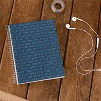 Blue Green Repeating Name Monogram Notebook