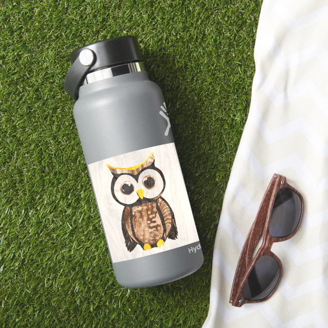 Wood - owl - Wood - owl Sticker