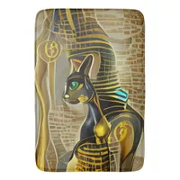 Ancient Egyptian Cat Goddess Bastet AI Art Bath Mat