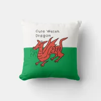 Welsh dragon St David's Day red dragons Throw Pillow