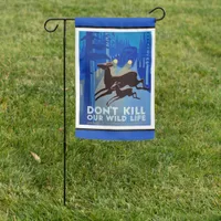 [Don't Kill Our Wildlife] Vintage WPA Poster Blue Garden Flag