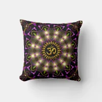 Healing Energy Geometric Mandala Om Symbol Pillow