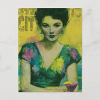 Woman With a Drink Postcard