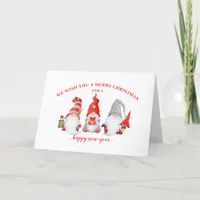 Cute Gnomes Personalized Christmas Holiday Card
