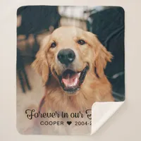 Forever in our Hearts Pet Memorial Photo Keepsake Sherpa Blanket