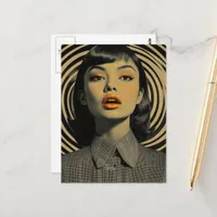 Unique Vintage Surreal Woman Postcard