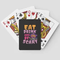 Halloween Pumpkin Eat Drink Be Scary Poker Cards