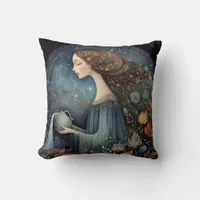 Aquarius Water Bearer Zodiac Astrology Birthday Throw Pillow
