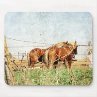 Ready For Work, Two Draft Horses Mouse Pad