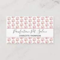 Rose Gold Glitter Pink Paw Prints Dog Grooming Business Card