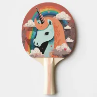 Unicorn under Rainbow & Among Hearts Ping Pong Paddle