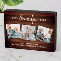 Rustic Best GRANDPA Ever Custom Photo Father's Day Wooden Box Sign