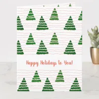 Christmas trees with beads strings pattern card