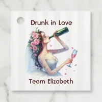 Drunk in Love Funny Champagne Bachelorette Favor Tags