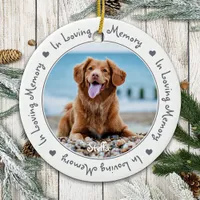 In Loving Memory Silver Gray Keepsake Pet Memorial Ceramic Ornament