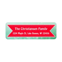 Personalied Christmas Green Red Festive Holiday Label