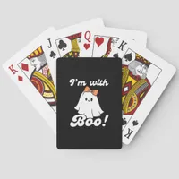 Im With Boo Funny Retro Style Poker Cards