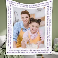 Best Mom Ever Personalized Elegant Modern Photo Fleece Blanket