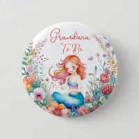 Grandma To Be Mermaid Baby Shower  Button