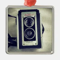 Old School Photography #vintage #vintagecamera Metal Ornament