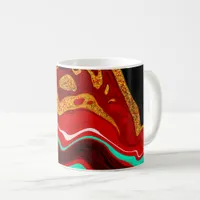 Personalized Black, Gold, Burgundy, Marble Art  Coffee Mug