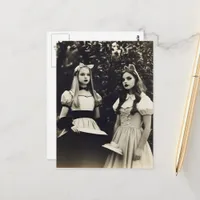Adorable Fantasy Characters Black and White Postcard