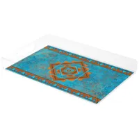 Southwest Mountain Peaks Turquoise Geometric Acrylic Tray