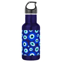 Bright Blue Evil Eyes Pattern Stainless Steel Water Bottle