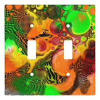 Autumn Colors Abstract Pour Painting   Light Switch Cover