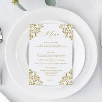 Elegant Gold Vintage Classic Wedding Menu