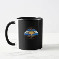 El Salvador And Nicaragua Heart Hands Minimal Mug