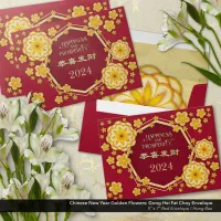 Chinese New Year Golden Flowers: Gong Hei Fat Choy Envelope