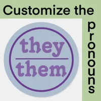 They them pronoun | blue and purple classic round sticker