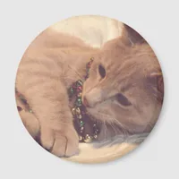 Vintage Christmas Kitty Magnet