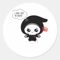 To Death - Funny Valentines Day Classic Classic Round Sticker