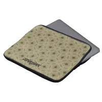 Monogram Name Black and Beige pattern | Laptop Sleeve