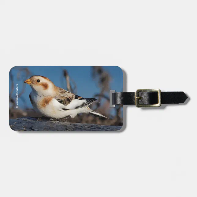 Profile of a Snow Bunting Luggage Tag