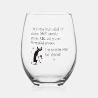 Wine for Dinner Stemless Wine Glass