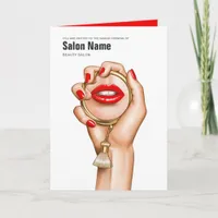 Red and Gold Glam Chic Beauty Salon Opening Invitation