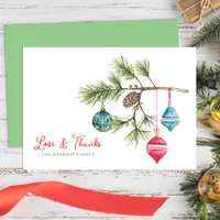 Love & Thanks Christmas Watercolor Thank You Card