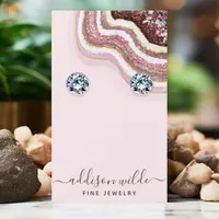 Rose Gold Blush Agate Geode Earring Display Card