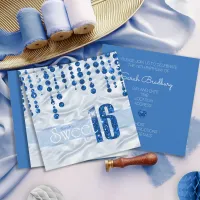 Satin Jewel Sweet Sixteen Blue ID260 Invitation