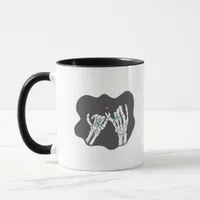 Skeleton Heart Hands  Promise Mug