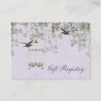 Lavender Lilac vintage birdcage birds wedding Business Card