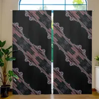 Black Stained Glass Santa Monica Pier tiled Blackout Curtains