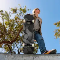 Obsidian and gold abstract material design skateboard