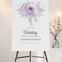 Lavender and Silver Floral Wedding Welcome Foam Bo Foam Board